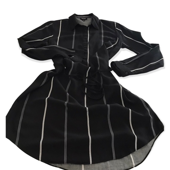 A.N.A.  A New Approach Black and White Shirt Dress - Picture 1 of 15